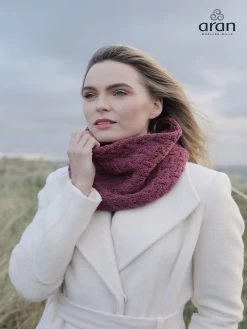Super Soft Aran Snood Rasberry Marl