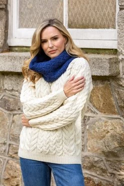 Super Soft Aran Snood Royal Blue B859